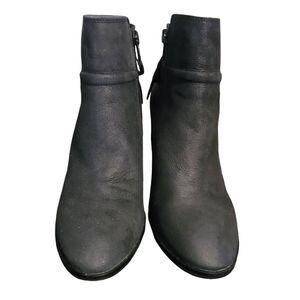 Gibson Latimer Black Cow Leather Bootie With Bow. Size 8